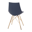 Scranton & Co Modern Bucket Chair in Navy Blue Faux Leather - Gold