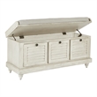 Scranton & Co Contemporary Coastal Storage Bench in White Wash Finish