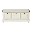 Scranton & Co Contemporary Coastal Storage Bench in White Wash Finish