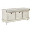 Scranton & Co Contemporary Coastal Storage Bench in White Wash Finish