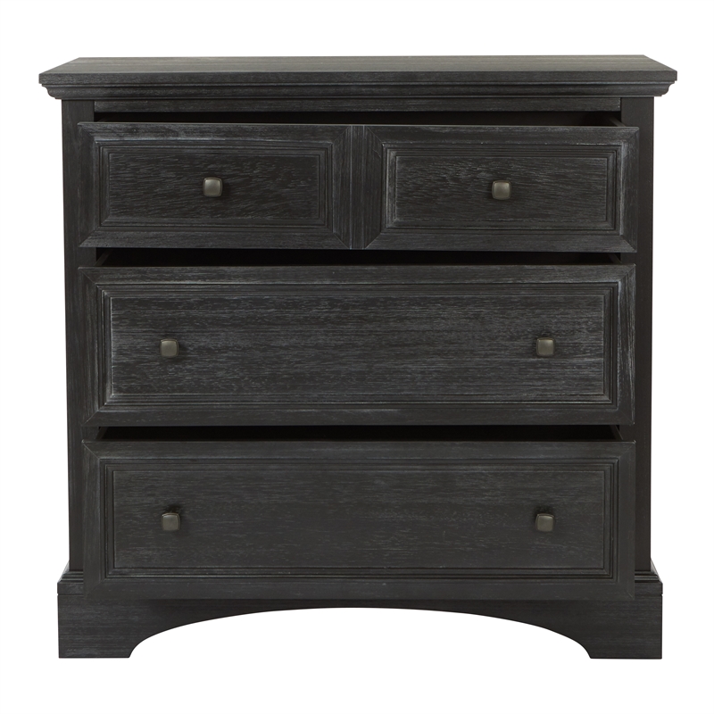 Scranton & Co Farmhouse 3-Drawer Chest in Rustic Black Finish