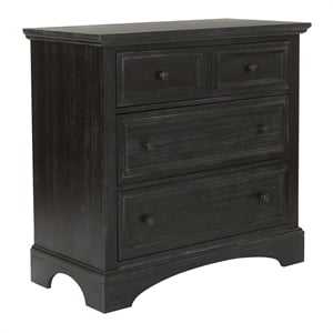 Scranton & Co Farmhouse 3-Drawer Chest in Rustic Black Finish