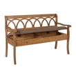 Scranton & Co Storage Bench in Distressed Toffee with Latte Cushion