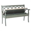 Scranton & Co Storage Bench in Antique Sage Green - Beige Cushion