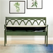 Scranton & Co Storage Bench in Antique Sage Green - Beige Cushion