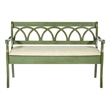 Scranton & Co Storage Bench in Antique Sage Green - Beige Cushion