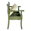 Scranton & Co Storage Bench in Antique Sage Green - Beige Cushion
