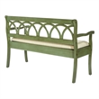 Scranton & Co Storage Bench in Antique Sage Green - Beige Cushion