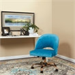 Scranton & Co Glam Office Chair in Cruising Blue - Rose Gold Base