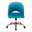 Scranton & Co Glam Office Chair in Cruising Blue - Rose Gold Base
