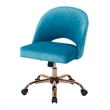 Scranton & Co Glam Office Chair in Cruising Blue - Rose Gold Base