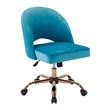 Scranton & Co Glam Office Chair in Cruising Blue - Rose Gold Base