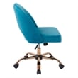 Scranton & Co Glam Office Chair in Cruising Blue - Rose Gold Base