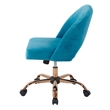Scranton & Co Glam Office Chair in Cruising Blue - Rose Gold Base