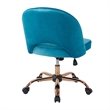 Scranton & Co Glam Office Chair in Cruising Blue - Rose Gold Base