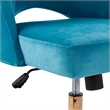 Scranton & Co Glam Office Chair in Cruising Blue - Rose Gold Base