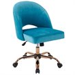Scranton & Co Glam Office Chair in Cruising Blue - Rose Gold Base