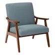 Scranton & Co Mid-Century Arm Chair in Sea Blue - Espresso Frame