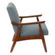 Scranton & Co Mid-Century Arm Chair in Sea Blue - Espresso Frame