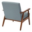 Scranton & Co Mid-Century Arm Chair in Sea Blue - Espresso Frame