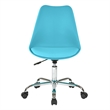 Scranton & Co Mod-Inspired Office Chair in Teal Blue - Chrome Base