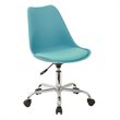 Scranton & Co Mod-Inspired Office Chair in Teal Blue - Chrome Base