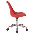 Scranton & Co Mod-Inspired Office Chair in Red Faux Leather - Chrome