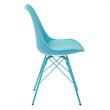 Scranton & Co Mod-Inspired Side Chair in Teal Blue - 4-Leg Base