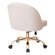 Scranton & Co Mid-Back Office Chair in Oyster Beige Velvet - Gold Base