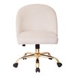 Scranton & Co Mid-Back Office Chair in Oyster Beige Velvet - Gold Base