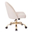 Scranton & Co Mid-Back Office Chair in Oyster Beige Velvet - Gold Base