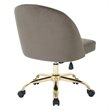 Scranton & Co Mid-Back Office Chair in Otter Gray Velvet - Gold Base