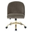 Scranton & Co Mid-Back Office Chair in Otter Gray Velvet - Gold Base