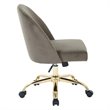 Scranton & Co Mid-Back Office Chair in Otter Gray Velvet - Gold Base