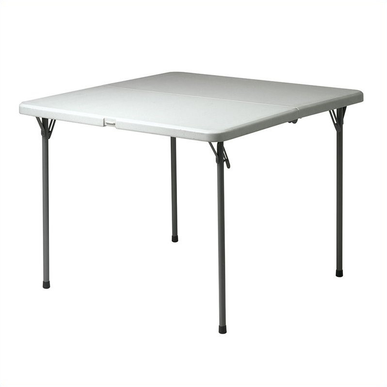 Scranton & Co 5-Piece Folding Table and Chair Set in Light Gray