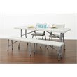 Scranton & Co 6 Ft Folding Bench in Light Gray - Powder Coated Frame