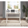 Scranton & Co Writing Desk in White Wash - Birch Veneer with X-Frame