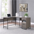 Scranton & Co L-Shape Desk in Farm Oak with Power Hub and Storage