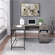 Scranton & Co L-Shape Desk in Farm Oak with Power Hub and Storage