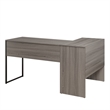 Scranton & Co Contemporary L-Shape Desk in Farm Oak Gray with Storage
