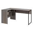 Scranton & Co Contemporary L-Shape Desk in Farm Oak Gray with Storage