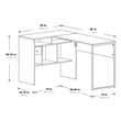 Scranton & Co Contemporary L-Shape Desk in Farm Oak Gray with Storage