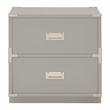 Scranton & Co 2-Drawer Engineered Wood Cabinet in Gray - Campaign Style