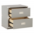 Scranton & Co 2-Drawer Engineered Wood Cabinet in Gray - Campaign Style