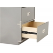 Scranton & Co 2-Drawer Engineered Wood Cabinet in Gray - Campaign Style