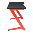 Scranton & Co Contemporary Gaming Desk with LED Lights in Matte Red