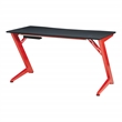 Scranton & Co Contemporary Gaming Desk with LED Lights in Matte Red