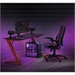 Scranton & Co Contemporary Gaming Desk with LED Lights in Matte Red