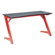 Scranton & Co Contemporary Gaming Desk with LED Lights in Matte Red