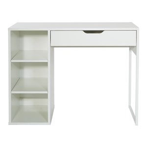 Scranton & Co 40&quot Desk with Drawer and Open Storage in White